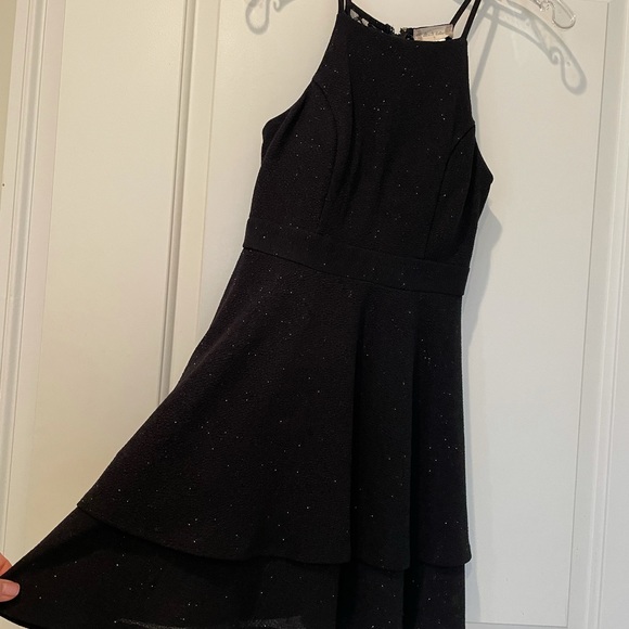 Altar’d State S black cocktail dress spaghetti straps lace sparkles size small - Picture 6 of 9